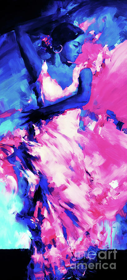 Flamenco dancing in a dream 08U Painting by Gull G
