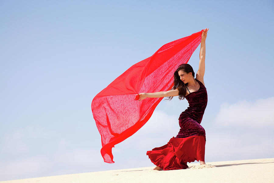 Dance Photograph - Flamenco In The Dunes by Tamara Kulikova