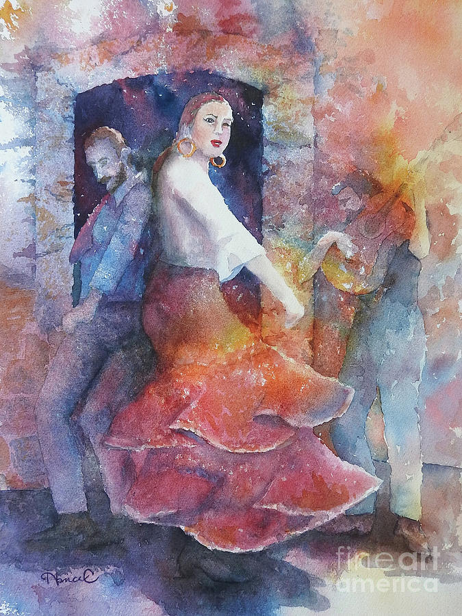 Flamenco  Painting by Nancy Charbeneau