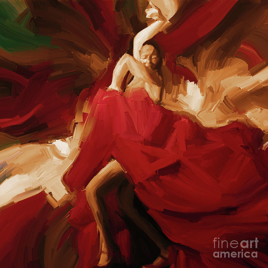 Flamenco Spanish Dance Painting 01 Painting by Gull G