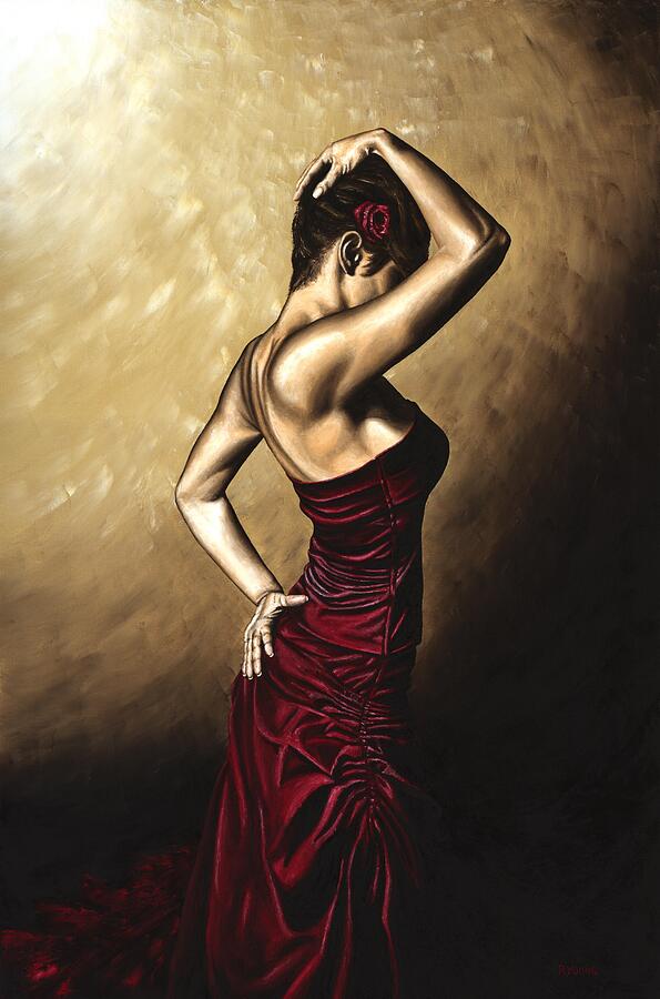 Flamenco Painting - Flamenco Woman by Richard Young Flamenco Painting - Flamenco Woman by Richard Young