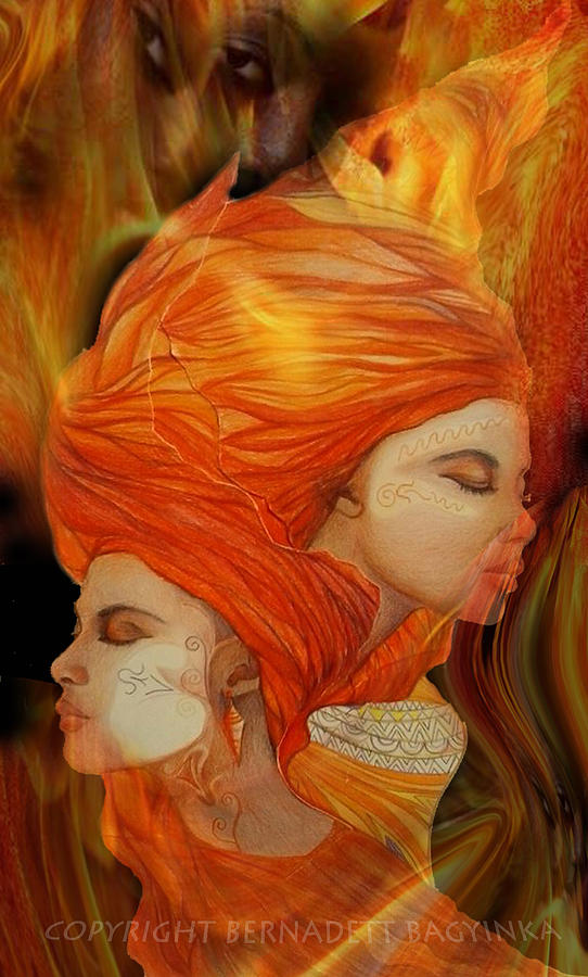 Flames Drawing by Bernadett Bagyinka