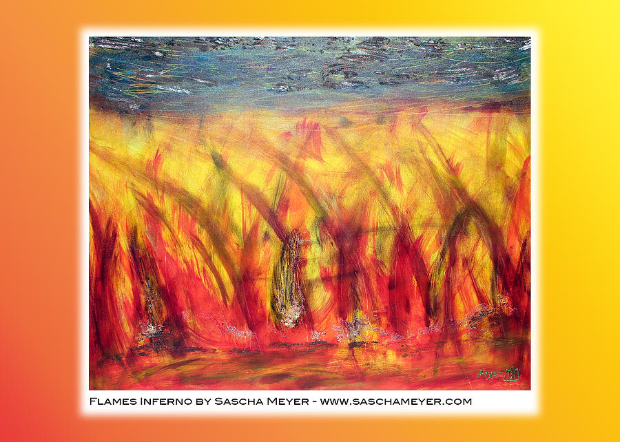 Flames Painting - Flames Inferno On A Nice Background - Postcard by Sascha Meyer
