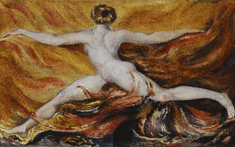 Flames of Furious Desires Painting by William Blake