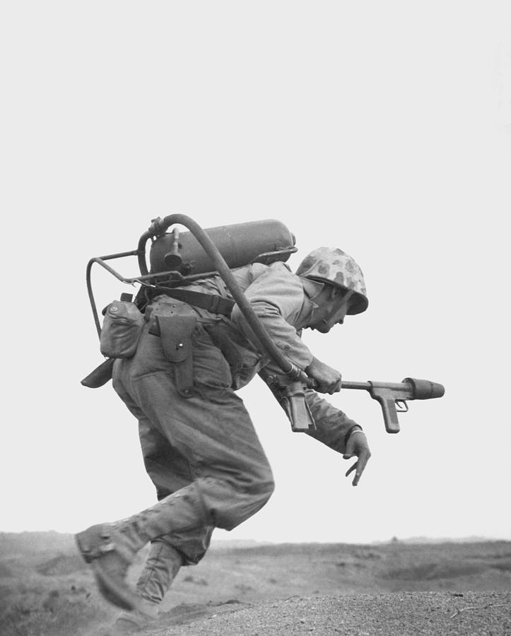 Flamethrower Operator - Battle of Iwo Jima Photograph by War Is Hell Store