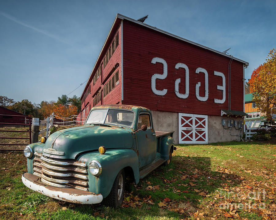 Flamig Poultry Barn, Autumn 2015 - Classic Pickup at Farm Photograph by JG Coleman