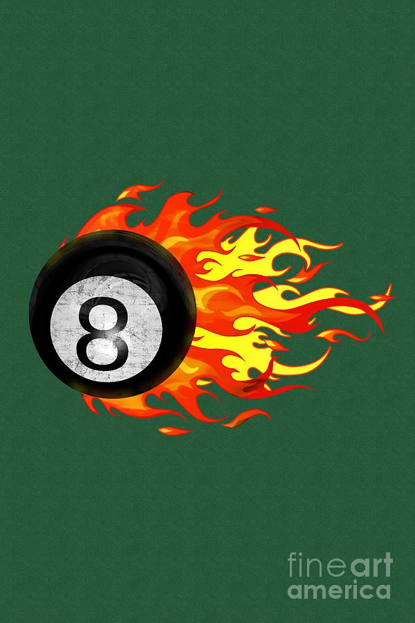 Flaming 8 ball  Pool balls, Pool art, Billiards