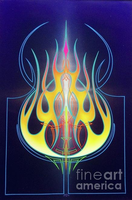 Flaming Bass Note Painting by Alan Johnson