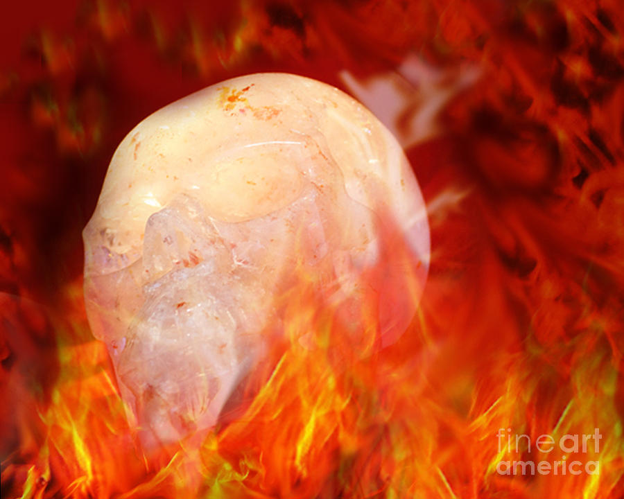 Flaming Crystal Skull Photograph by Terri Waters