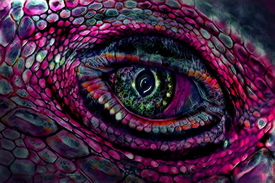 Flaming Dragons Eye Digital Art by Artful Oasis