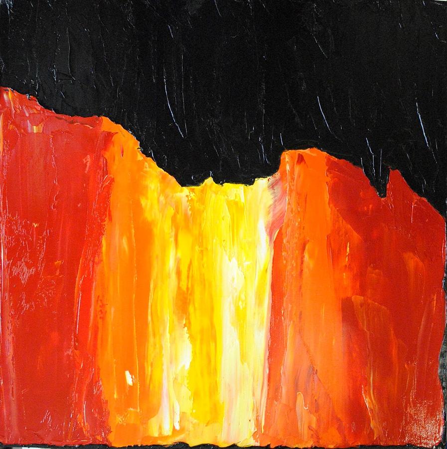Flaming Falls Painting by John Johnson