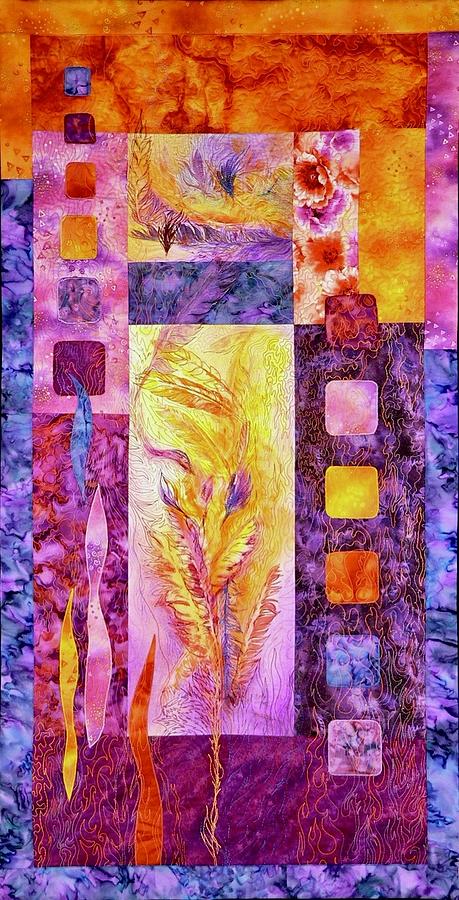 Flaming Feathers Tapestry - Textile by Pat Dolan