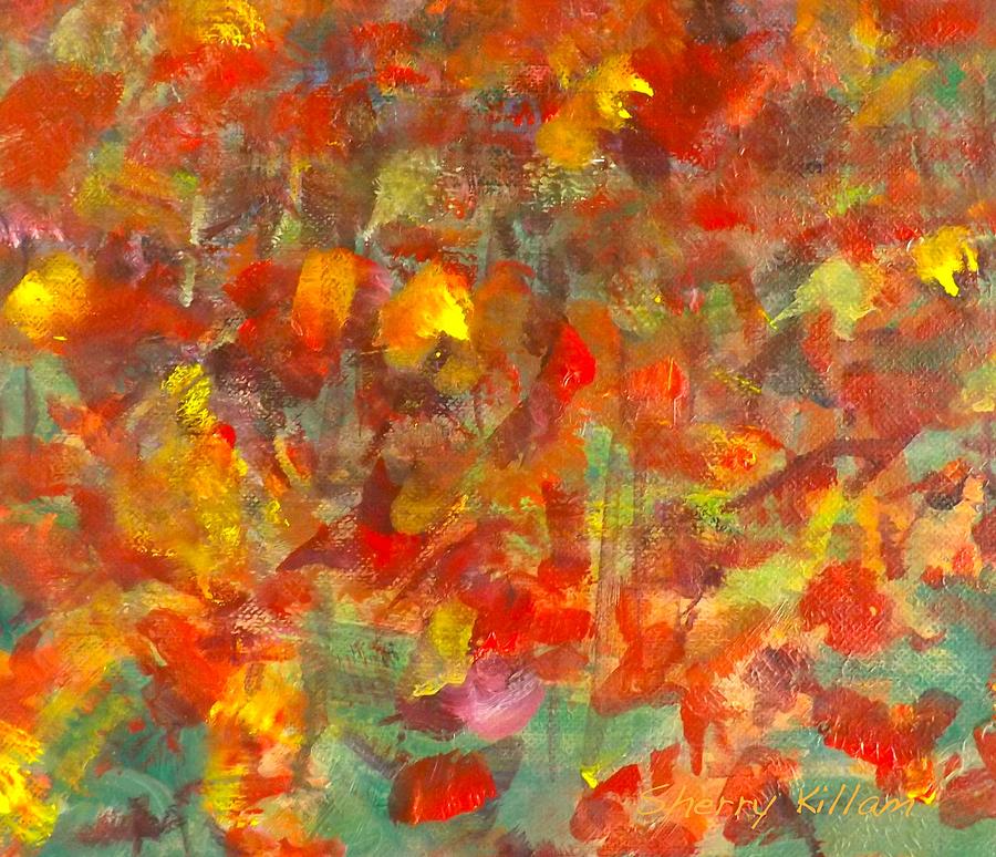 Flaming Floral Painting by Sherry Killam
