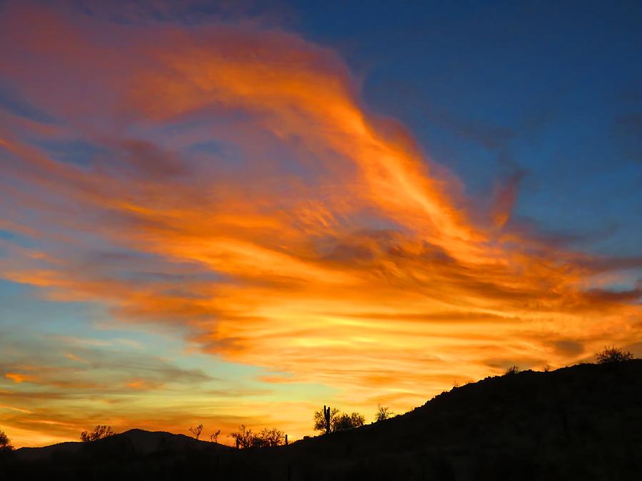 Flaming Hand Sunset Photograph by Judy Kennedy