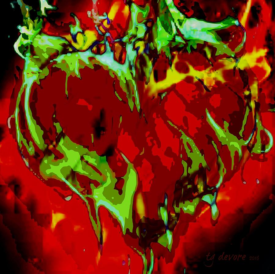 Flaming Heart Digital Art by Tg Devore