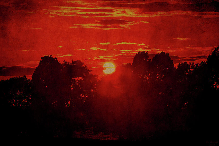 Flaming Hot Sunset Digital Art by David Stasiak