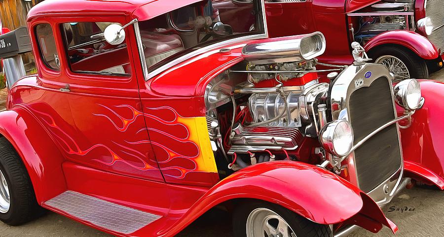 Flaming Red Hot Hot Rod Photograph by Floyd Snyder