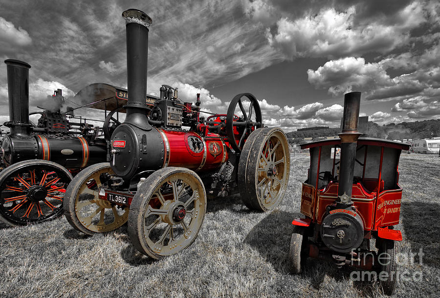 Steam Traction Engines Photograph - Flaming Red by Smart Aviation