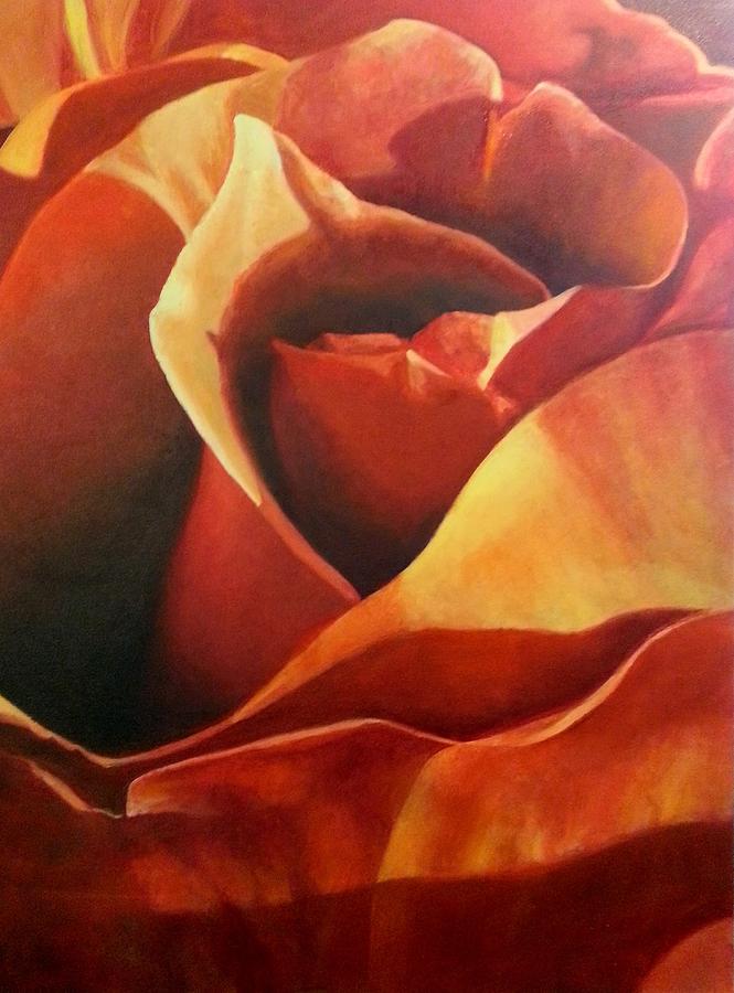 Flaming Rose Painting by Jessica Anne Thomas