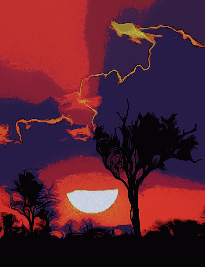 Flaming Skies Painting by AM FineArtPrints