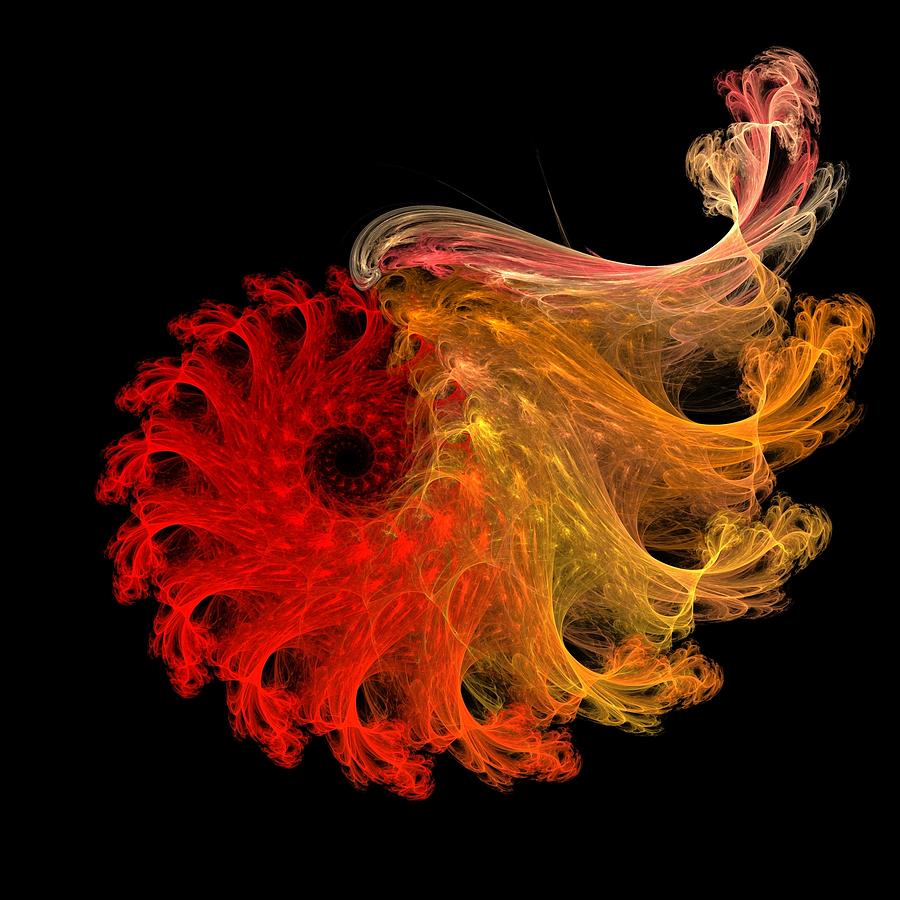 Flaming spiral Digital Art by Rick Chapman