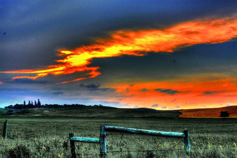Flaming Sunset Photograph by David Matthews