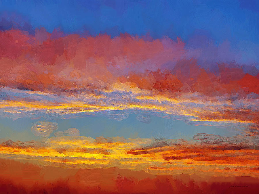 Flaming Sunset Digital Art by Jon David - Fine Art America