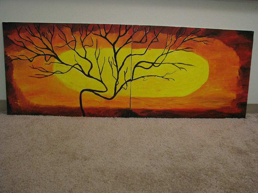 Flaming Tree Painting by Rachael Louis