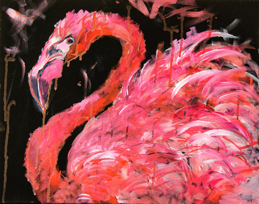 Flamingo 1 Painting by Rina Bhabra