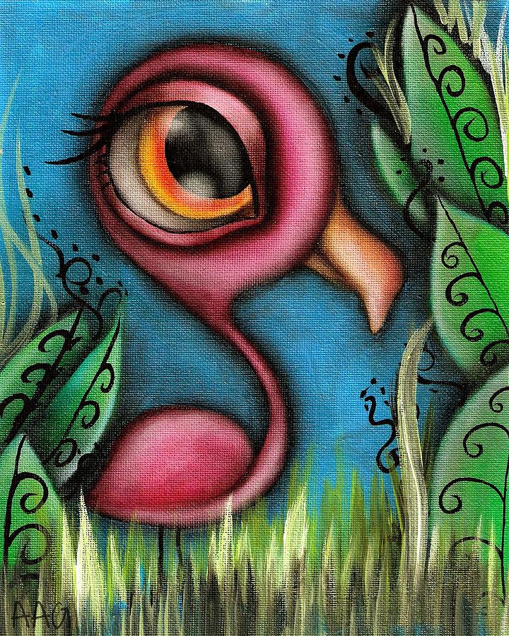 Flamingo Painting by Abril Andrade