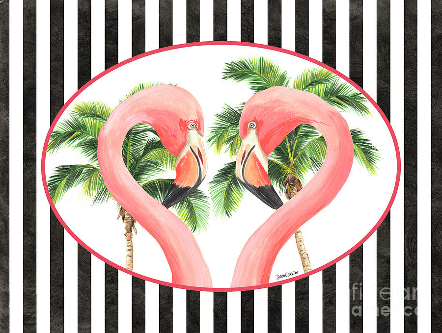 Flamingo Amore 5 Painting by Debbie DeWitt