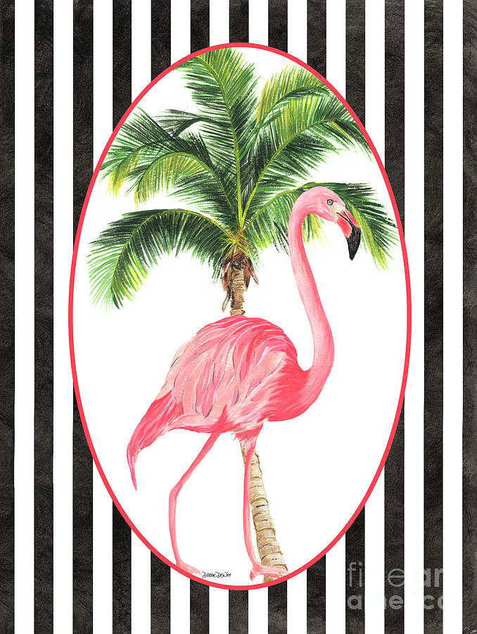 Flamingo Amore 7 Painting by Debbie DeWitt