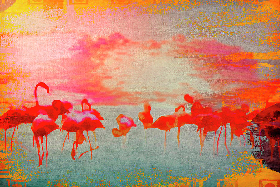 Flamingo Dance Photograph by Don Columbus