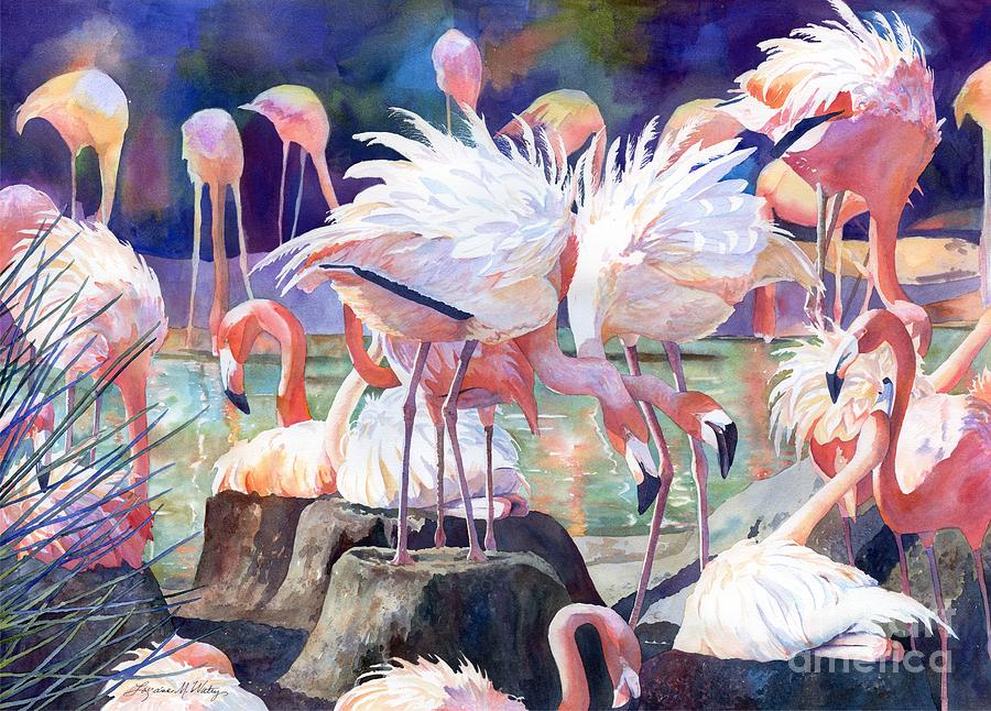 Flamingo Painting - Flamingo Dance by Lorraine Watry