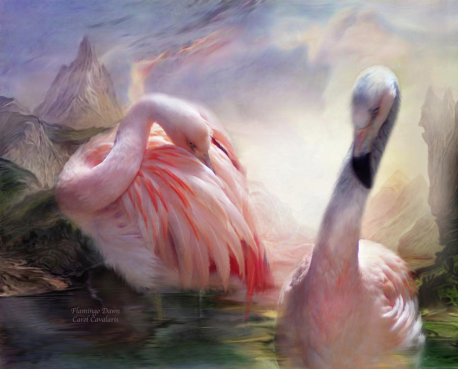 Flamingo Dawn Mixed Media by Carol Cavalaris
