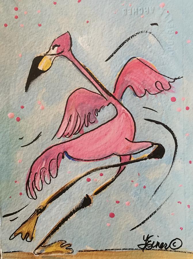Flamingo Flair Painting by Terri Einer