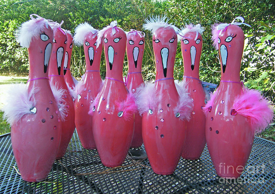 Flamingo Flock Mixed Media by Lizi Beard-Ward