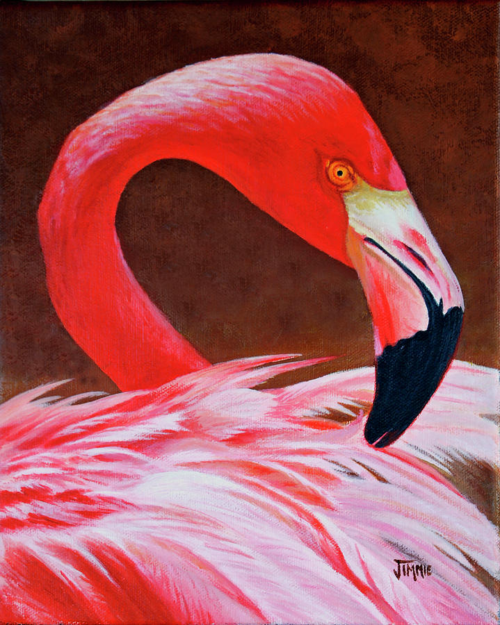 Flamingo Fluff Painting by Jimmie Bartlett