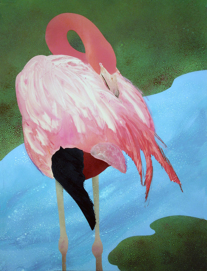 Flamingo Painting by Fred Chuang