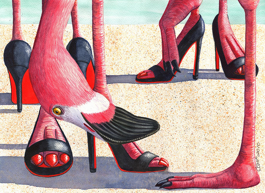 Flamingo Heels Painting by Catherine G McElroy