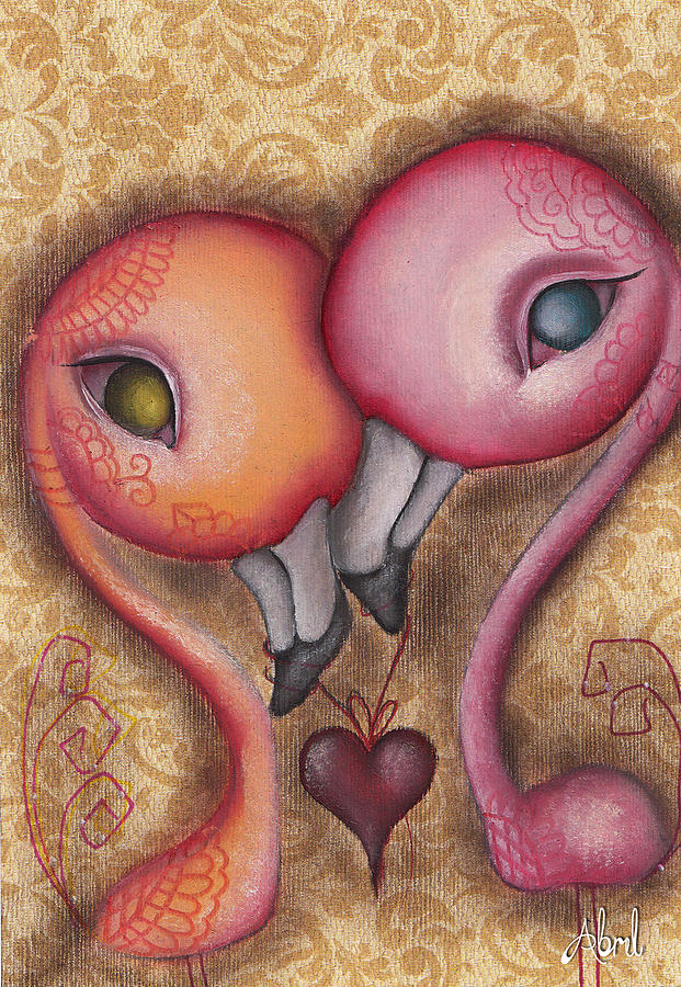 Flamingo Love Painting by Abril Andrade