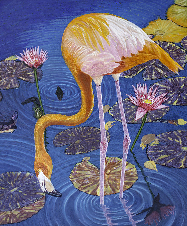 Flamingo Painting - Flamingo by Manuel Lopez