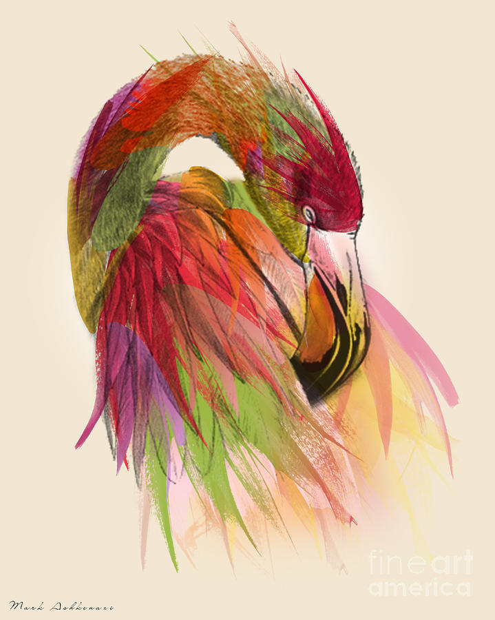 Flamingo Painting - Flamingo by Mark Ashkenazi Flamingo Painting - Flamingo by Mark Ashkenazi