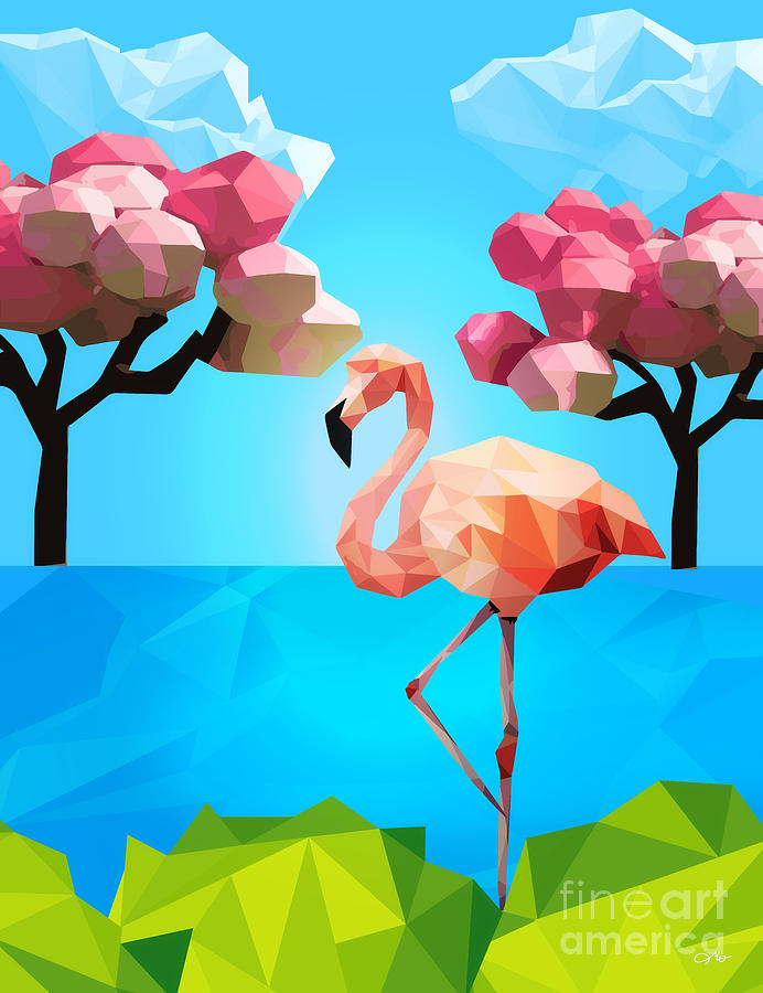 Flamingo Digital Art - Flamingo by Mo T