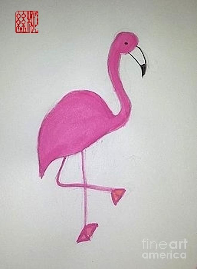 Flamingo Pink Painting by Margaret Welsh Willowsilk
