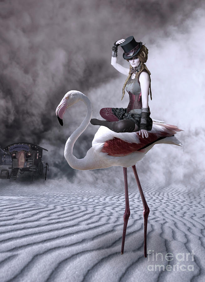 Flamingo Rider Digital Art by Juli Scalzi