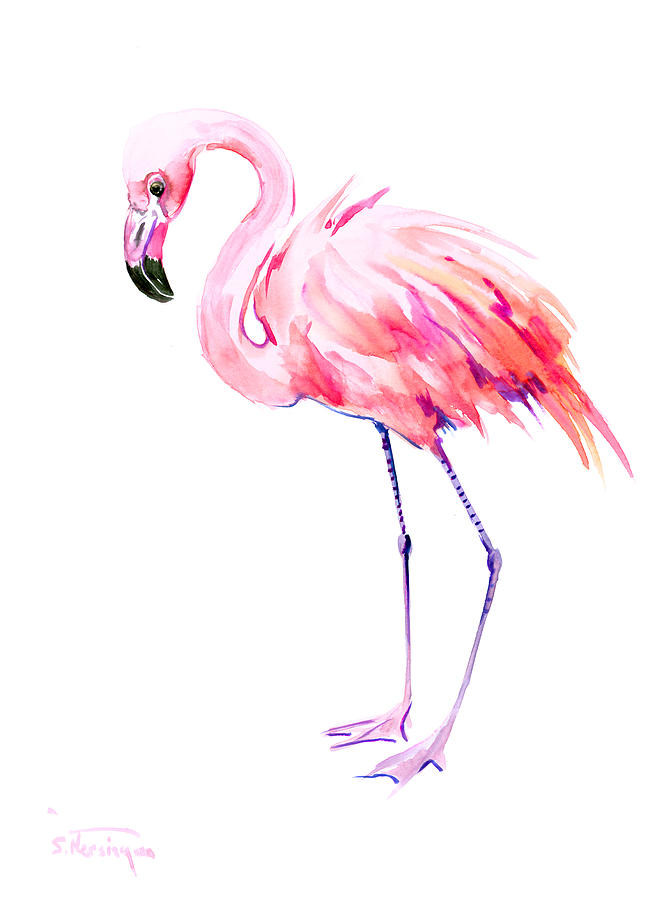 Flamingo Painting by Suren Nersisyan