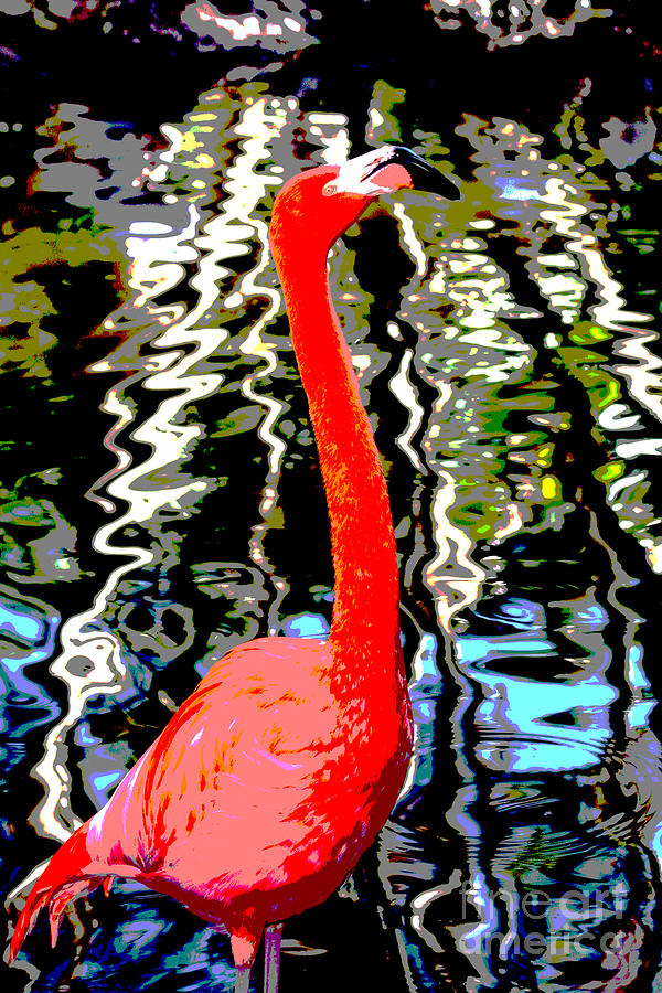 Flamingo Surreal Digital Art by Jack Ader