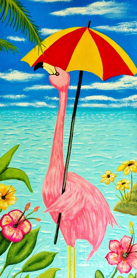 Flamingo Takes a Holiday Painting by Tim Townsend