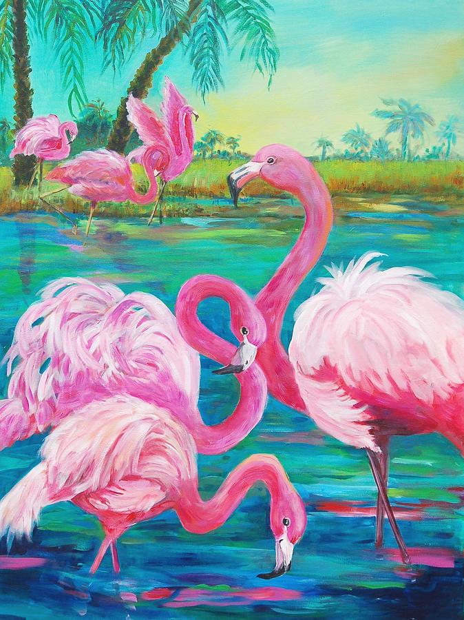 Flamingo Vacation Painting by Phyllis Knight - Fine Art America